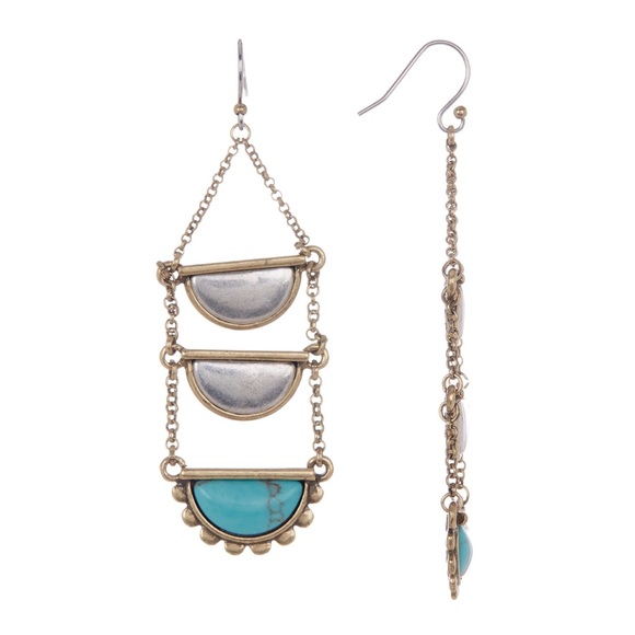 LUCKY BRAND turquoise ladder earrings - Picture 3 of 4